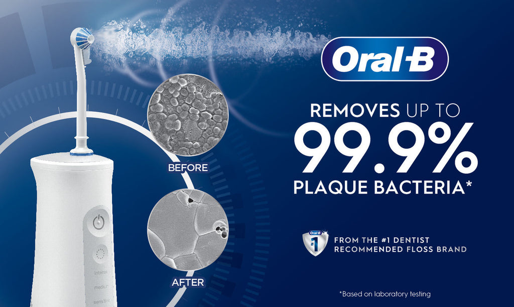 White Oral-B Water Flosser Advanced, Portable Oral Irrigator Handle More Products