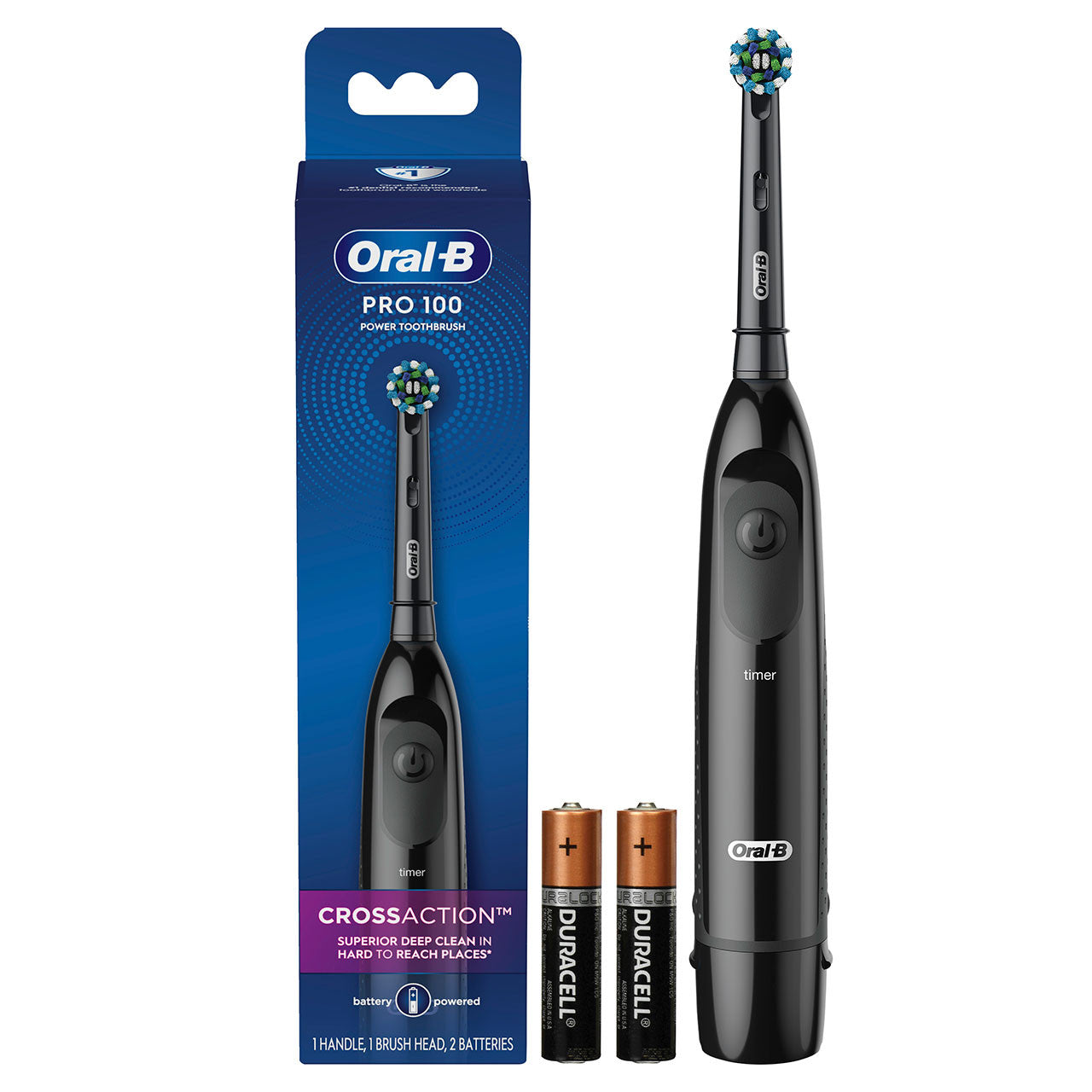 Black Oral-B Pro 100 Crossaction Pro Series