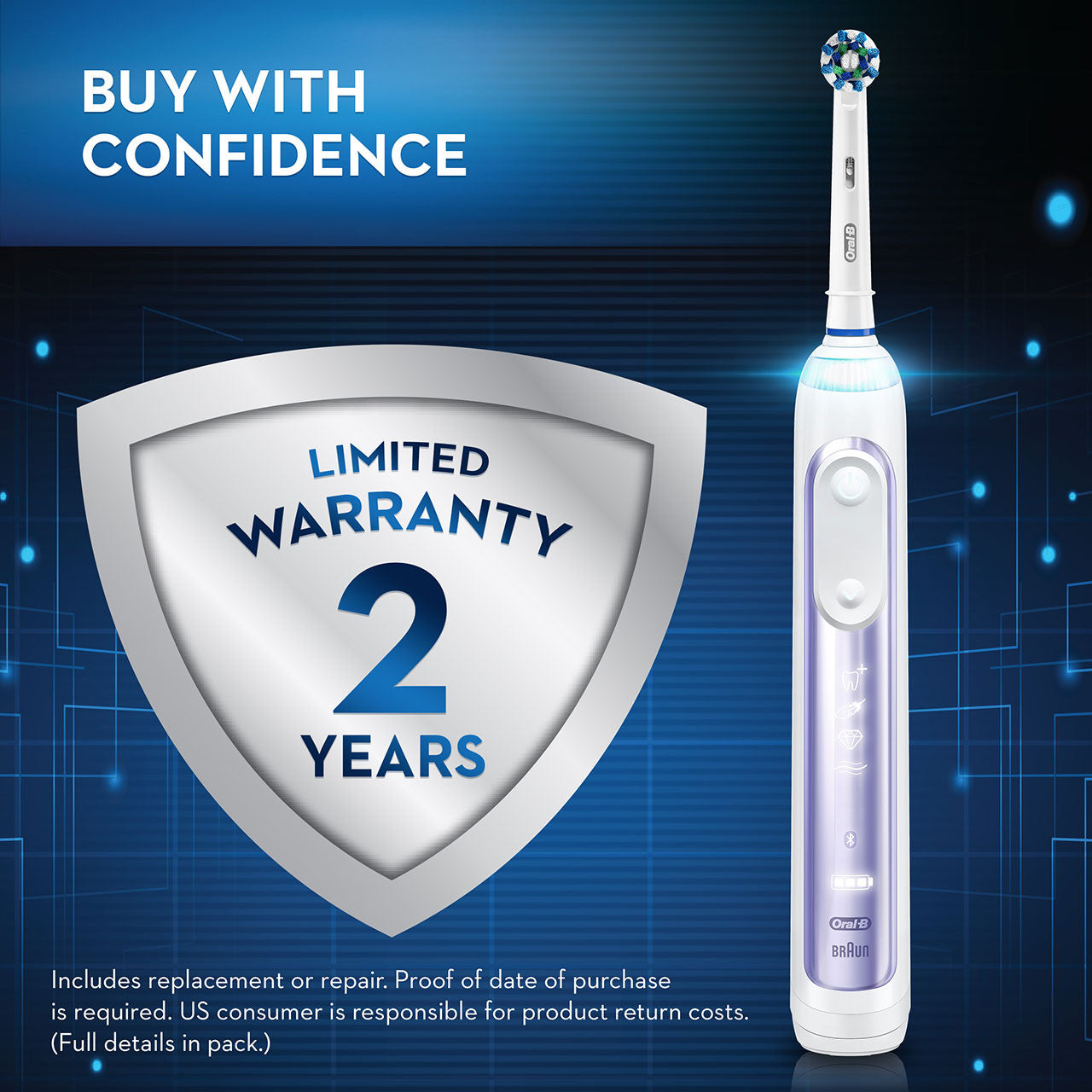 Purple Oral-B Genius 7500 Rechargeable Electric Toothbrush Genius Series