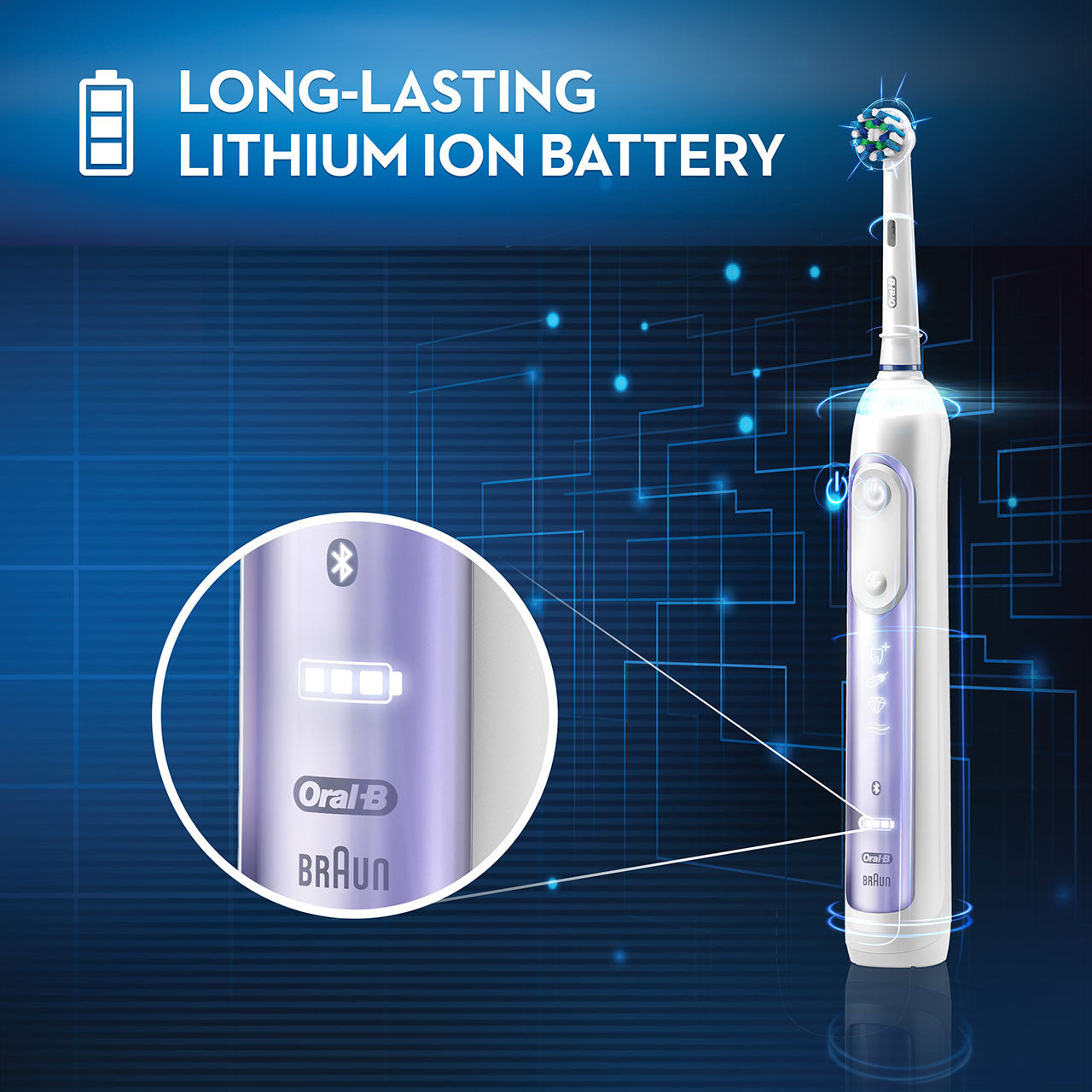 Purple Oral-B Genius 7500 Rechargeable Electric Toothbrush Genius Series