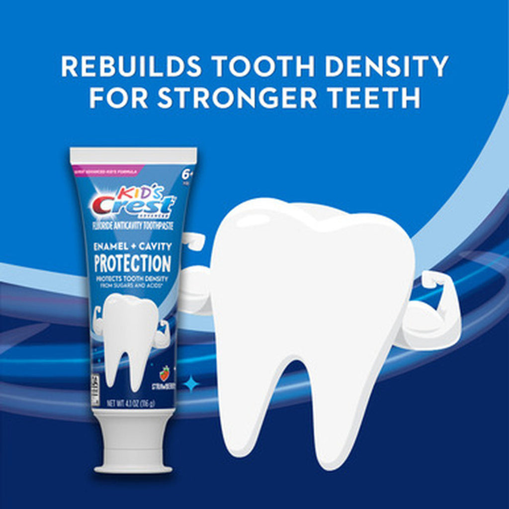 Blue Oral-B Crest Kids Enamel Cavity Protection Toothpaste Bundle Replacement Brush Heads