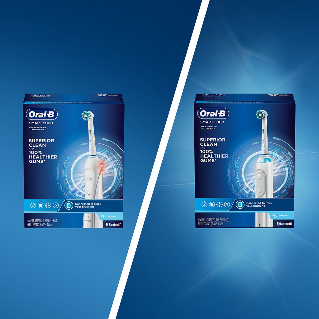 White Oral-B Smart 5000 with Bluetooth Electric Toothbrush Smart Series