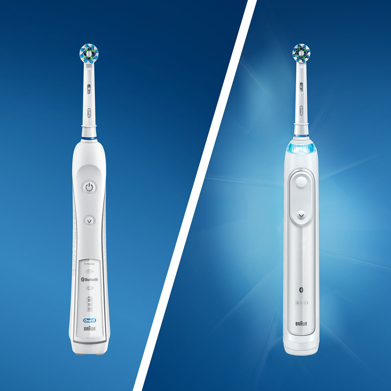 White Oral-B Smart 5000 with Bluetooth Electric Toothbrush Smart Series