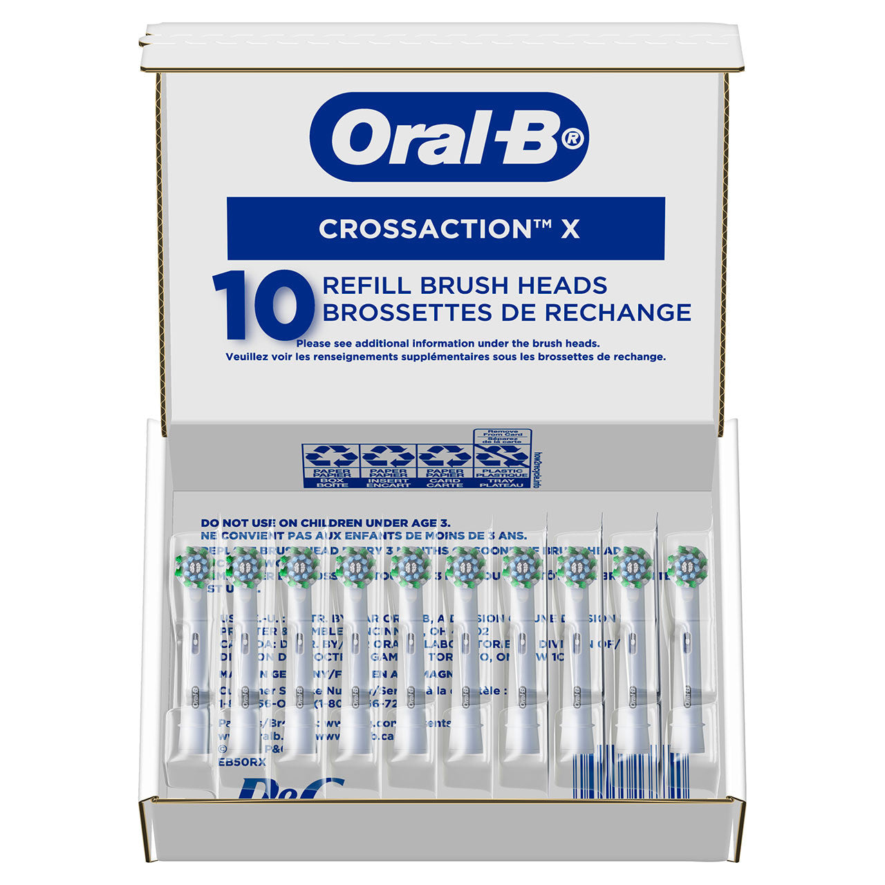 Oral-B CrossAction X-Filament Replacement Brush Heads Others Brush Heads Blue