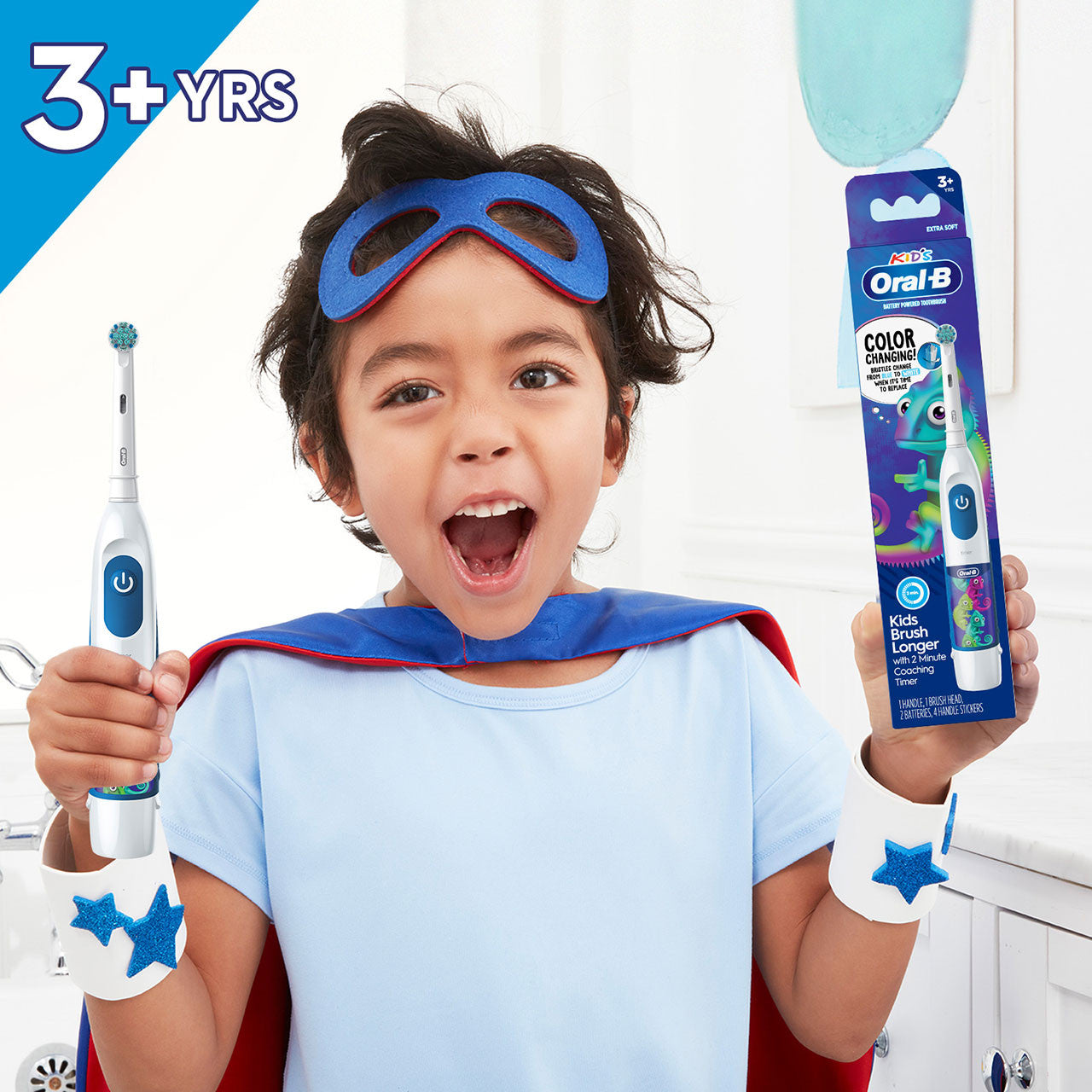 Oral-B Crest Color Changing Battery Toothbrush Bundle Bundles White / Blue