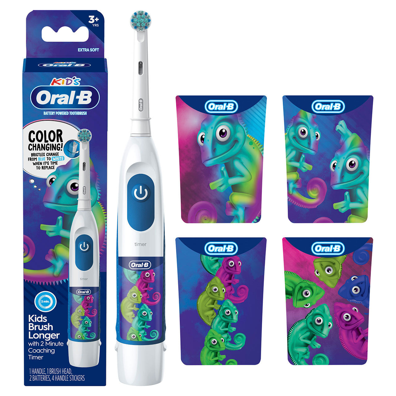 Oral-B Crest Color Changing Battery Toothbrush Bundle Bundles White / Blue
