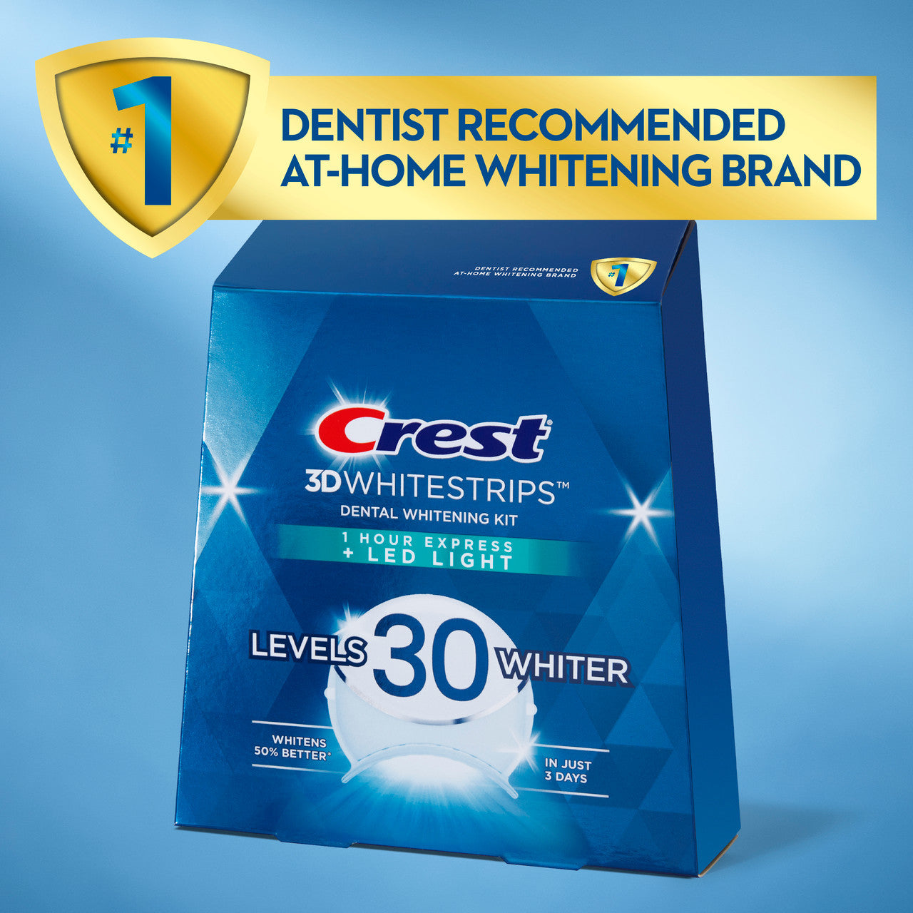 Light Oral-B Crest 3DWhitestrips Dental Whitening Kit 1 Hour Express LED Light More Products