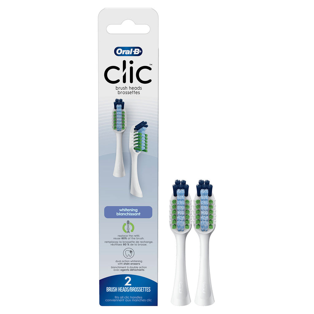 Oral-B Clic Toothbrush Whitening Replacement Brush Heads Clic Brush Heads White