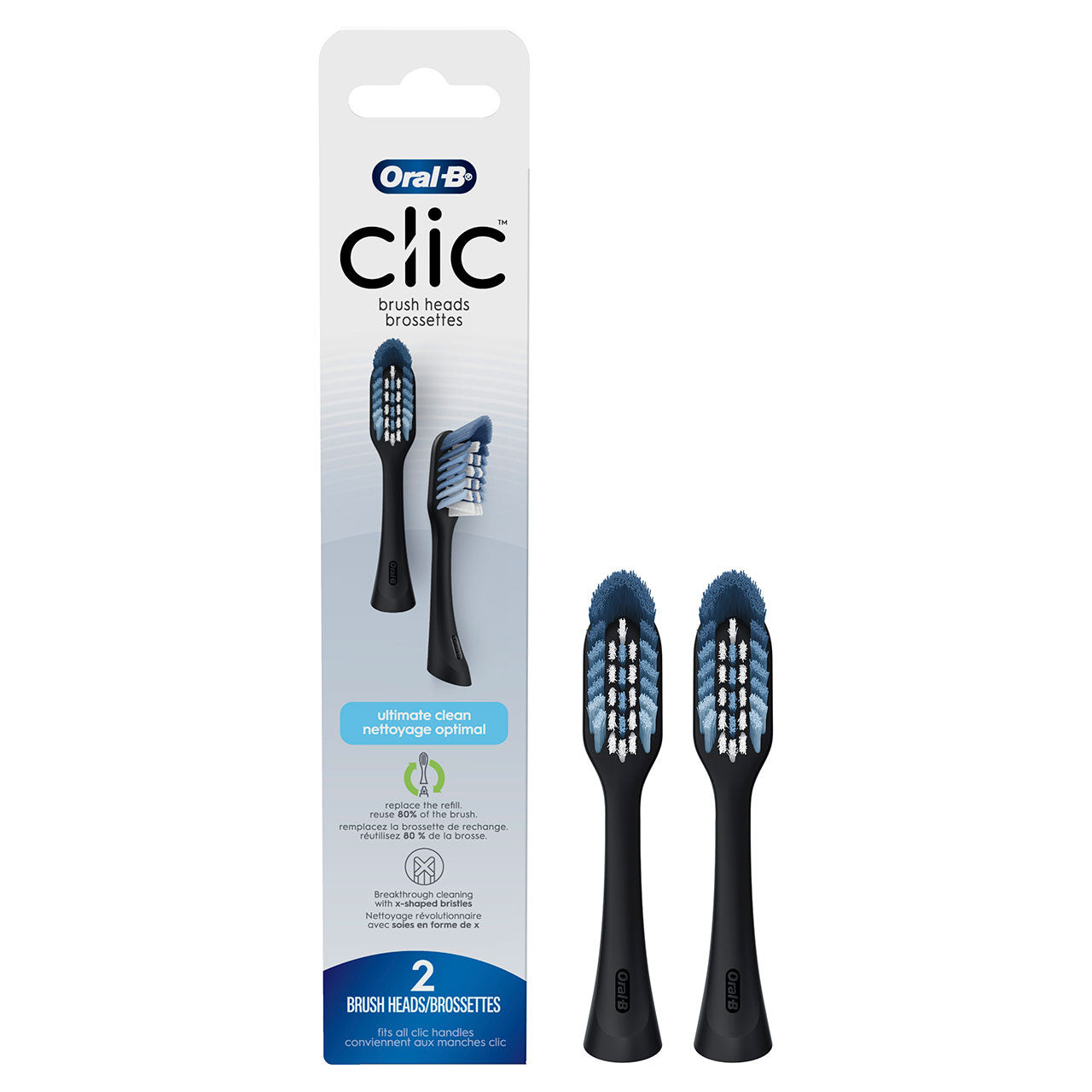 Oral-B Clic Toothbrush Replacement Brush Heads Clic Brush Heads Black