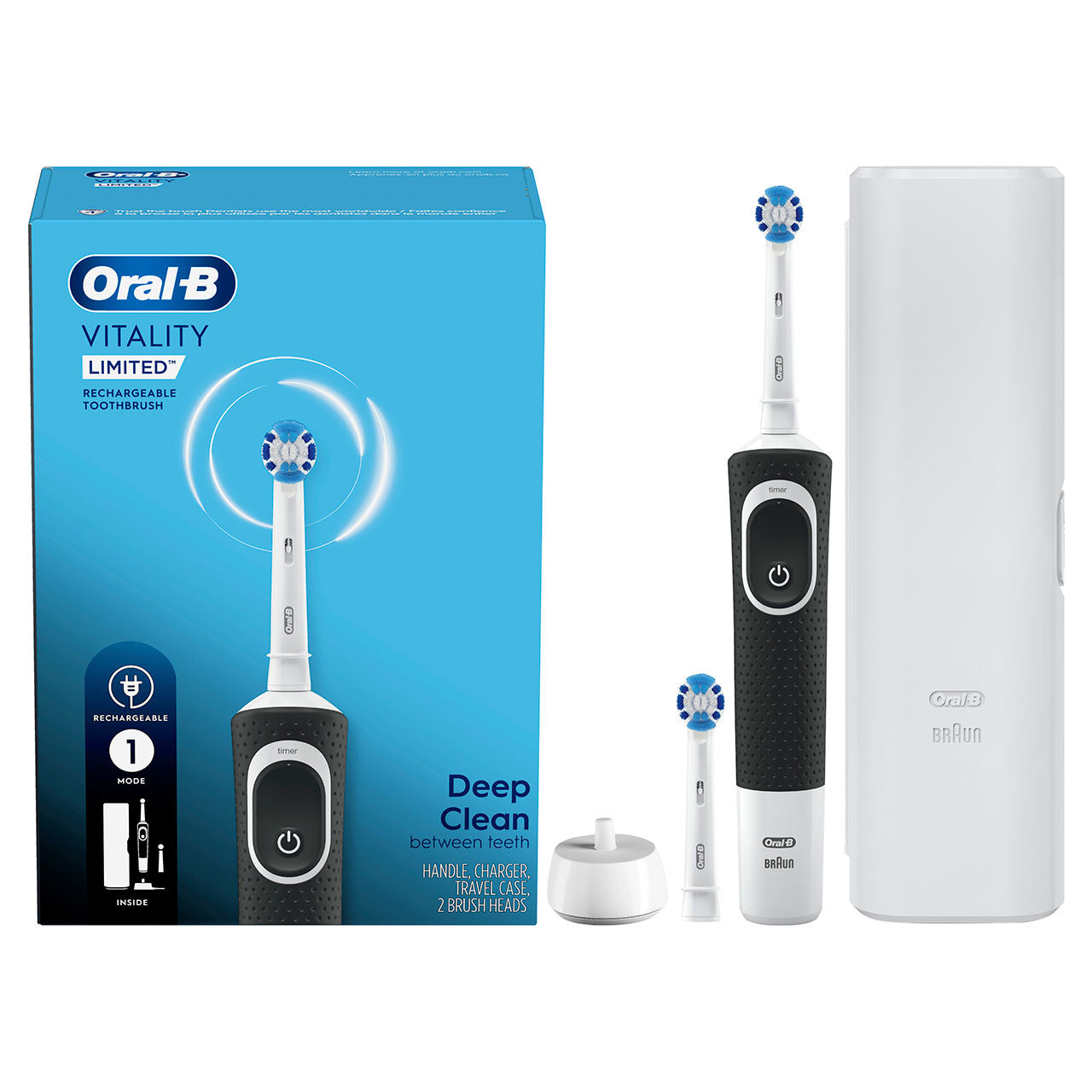 Oral-B Vitality Limited Rechargeable Electric Toothbrush Pro Series White / Black