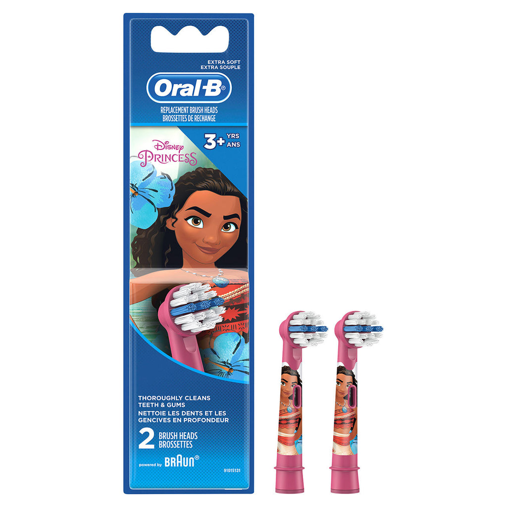 Pink Oral-B Kids Soft Replacement Brush Heads Disney Princesses Replacement Brush Heads