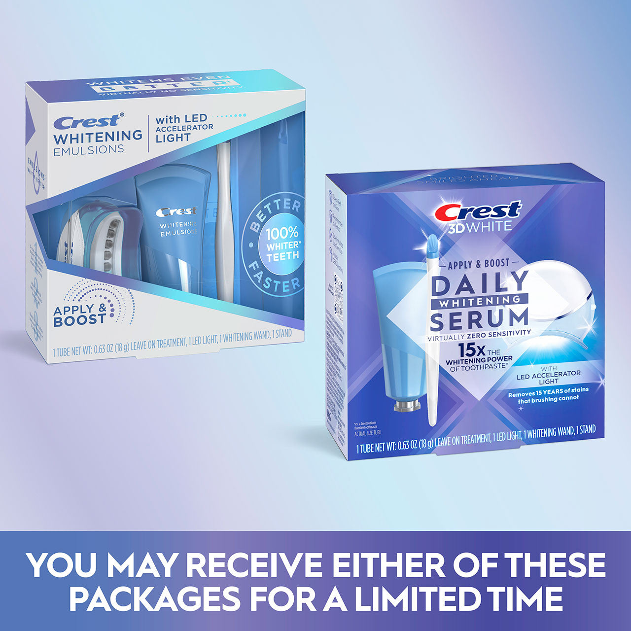 Light Oral-B Crest 3DWhite Daily Whitening Serum with LED Light More Products