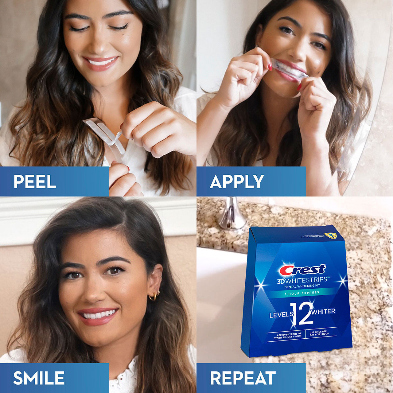 Blue Oral-B 3DWhitestrips 1 Hour Express More Products