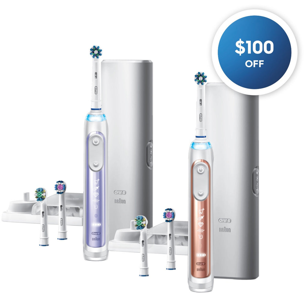 Purple Rose Gold Oral-B Genius 7500 Rechargeable Electric Toothbrush Genius Series