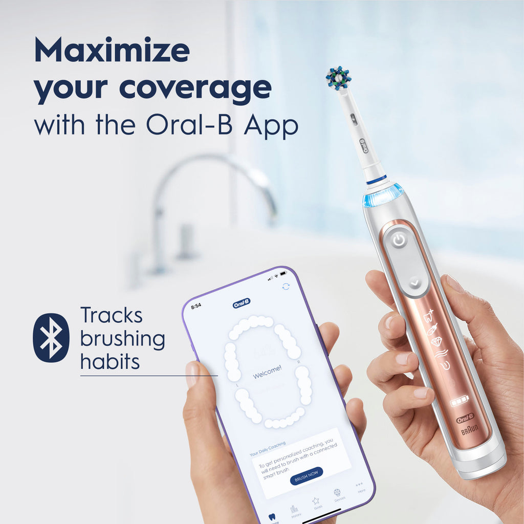 Purple Rose Gold Oral-B Genius 7500 Rechargeable Electric Toothbrush Genius Series