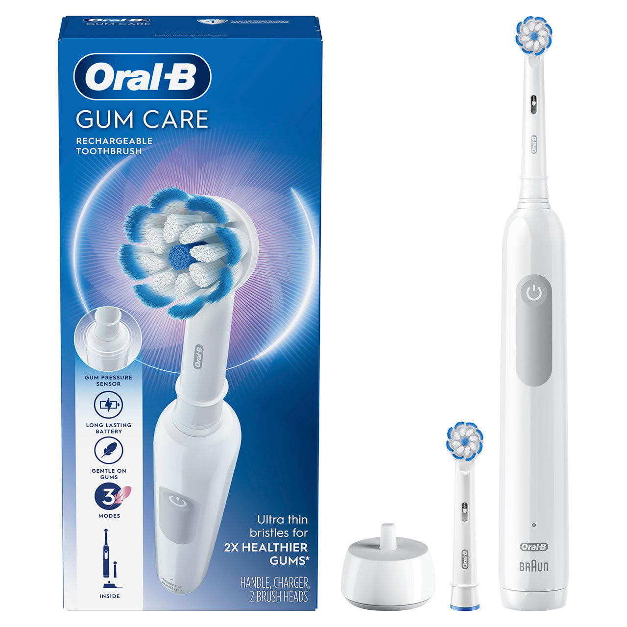 White Oral-B Pro 1000 Electric Rechargeable Toothbrush Pro Series