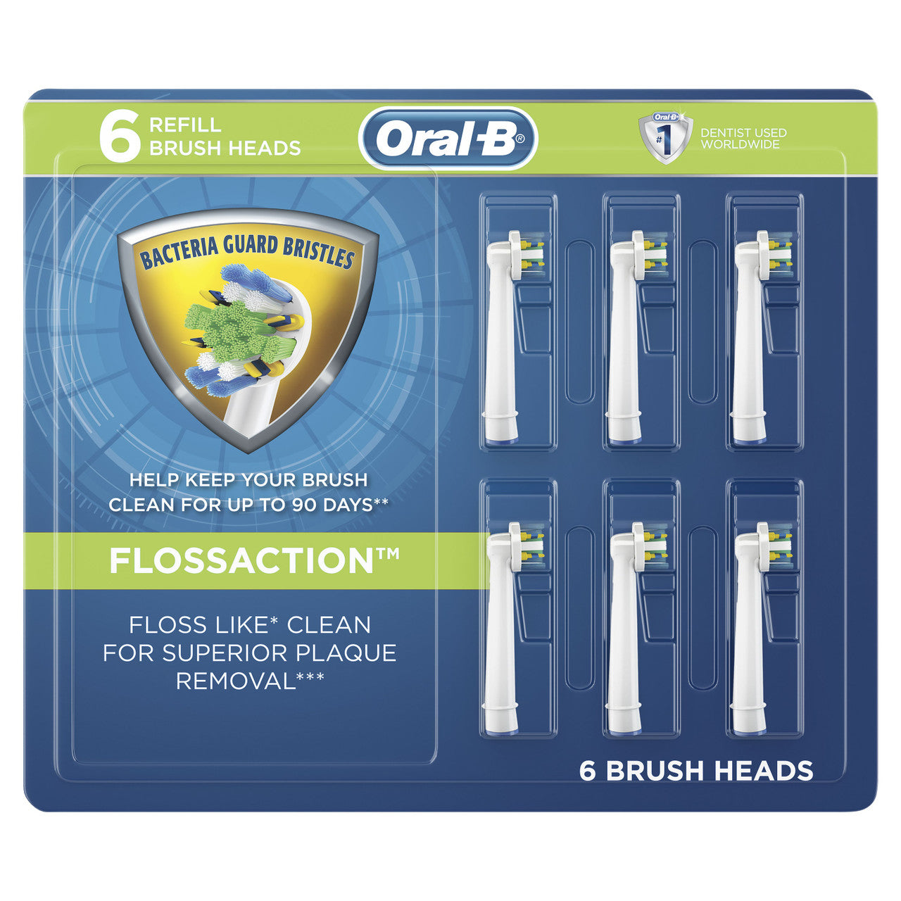 Oral-B FlossAction Bristle Protection Replacement Brush Heads Others Brush Heads White