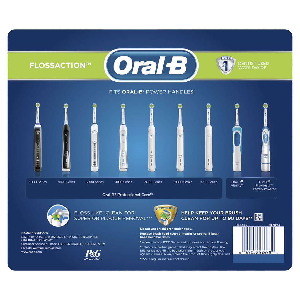 Oral-B FlossAction Bristle Protection Replacement Brush Heads Others Brush Heads White
