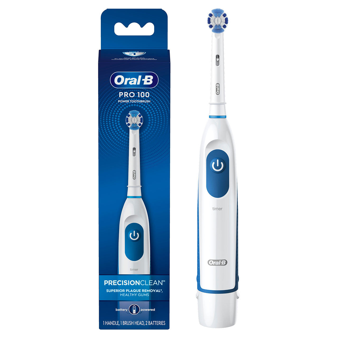 White / Blue Oral-B Pro 100 Precision Clean Pro Series