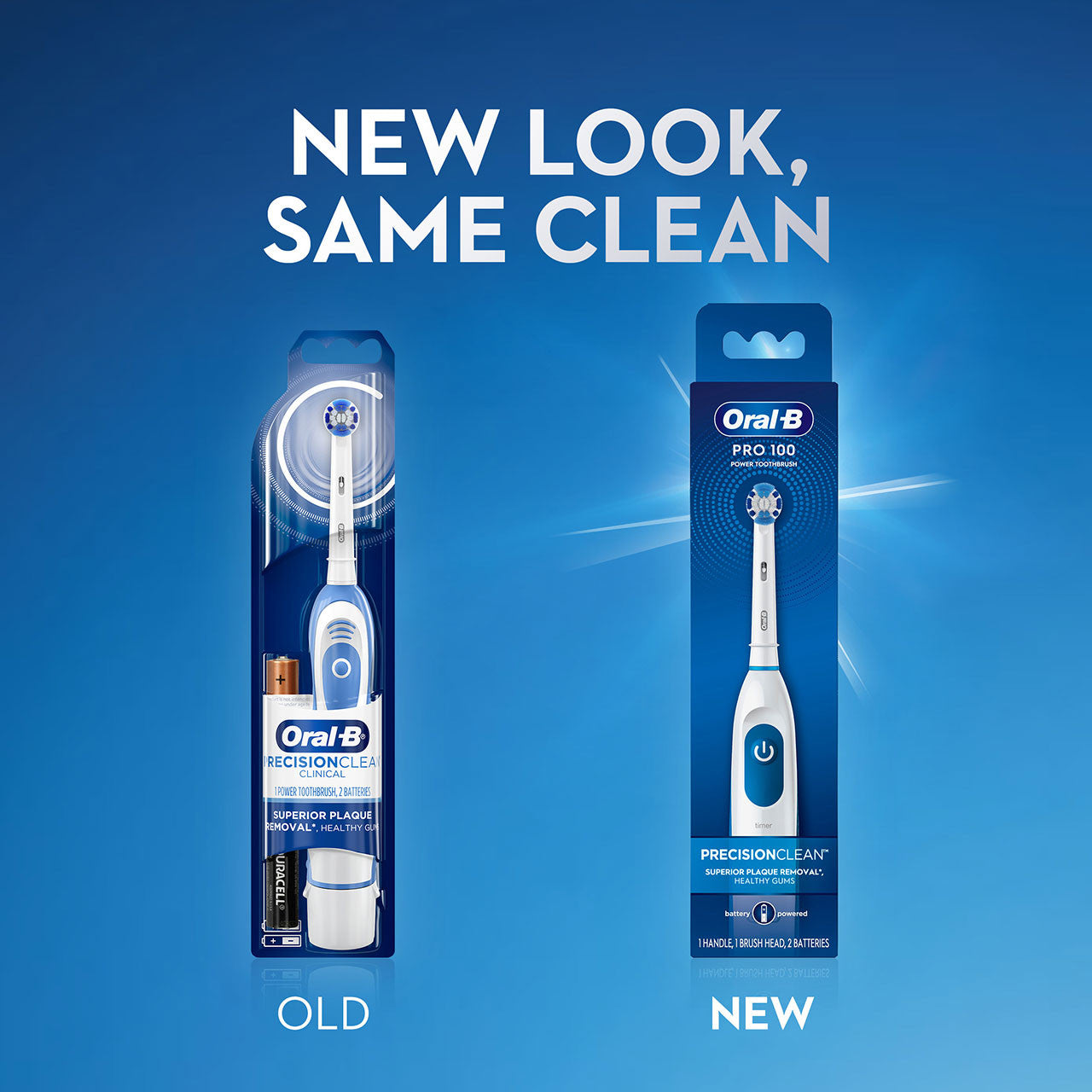 White / Blue Oral-B Pro 100 Precision Clean Pro Series