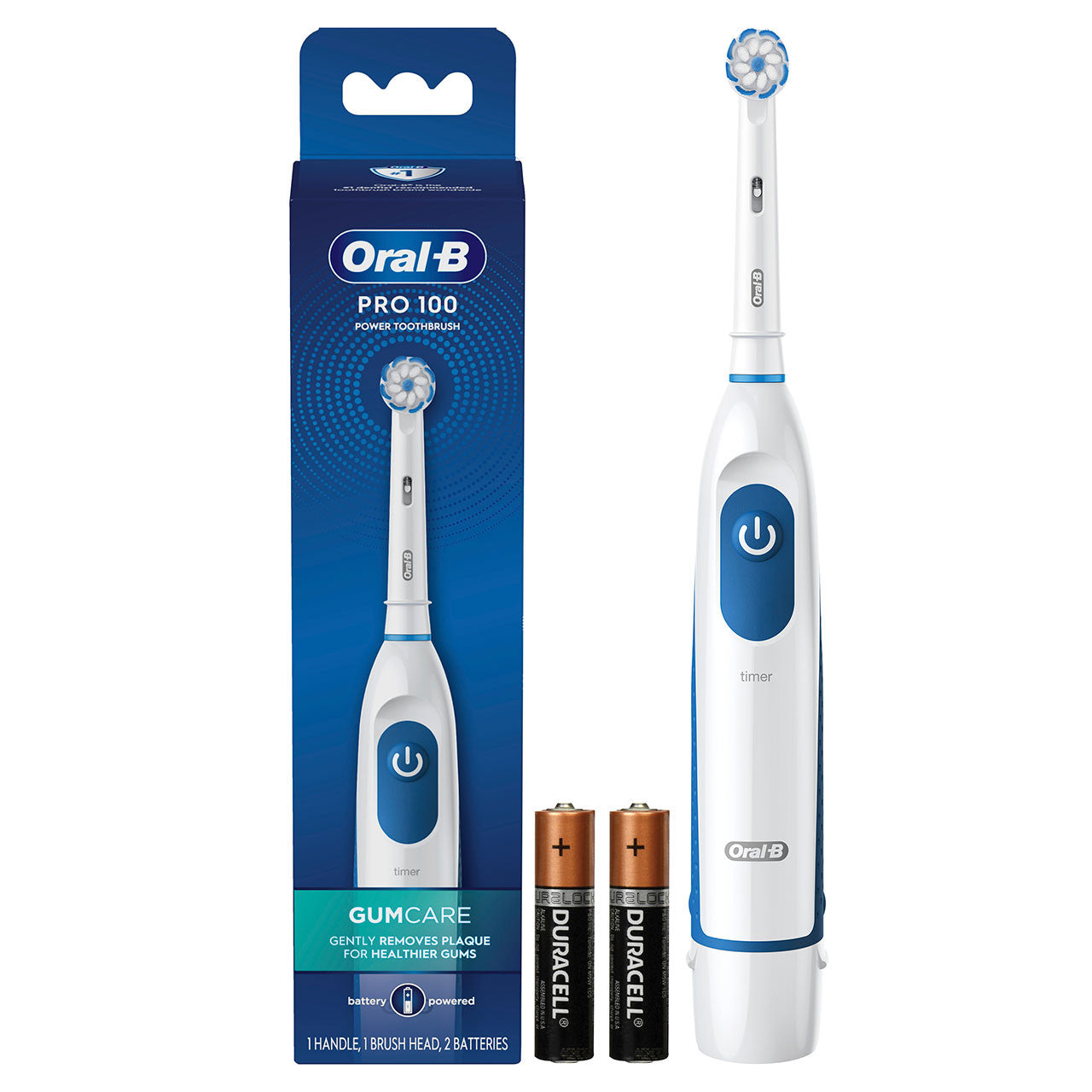 White / Blue Oral-B Pro 100 Gumcare Pro Series