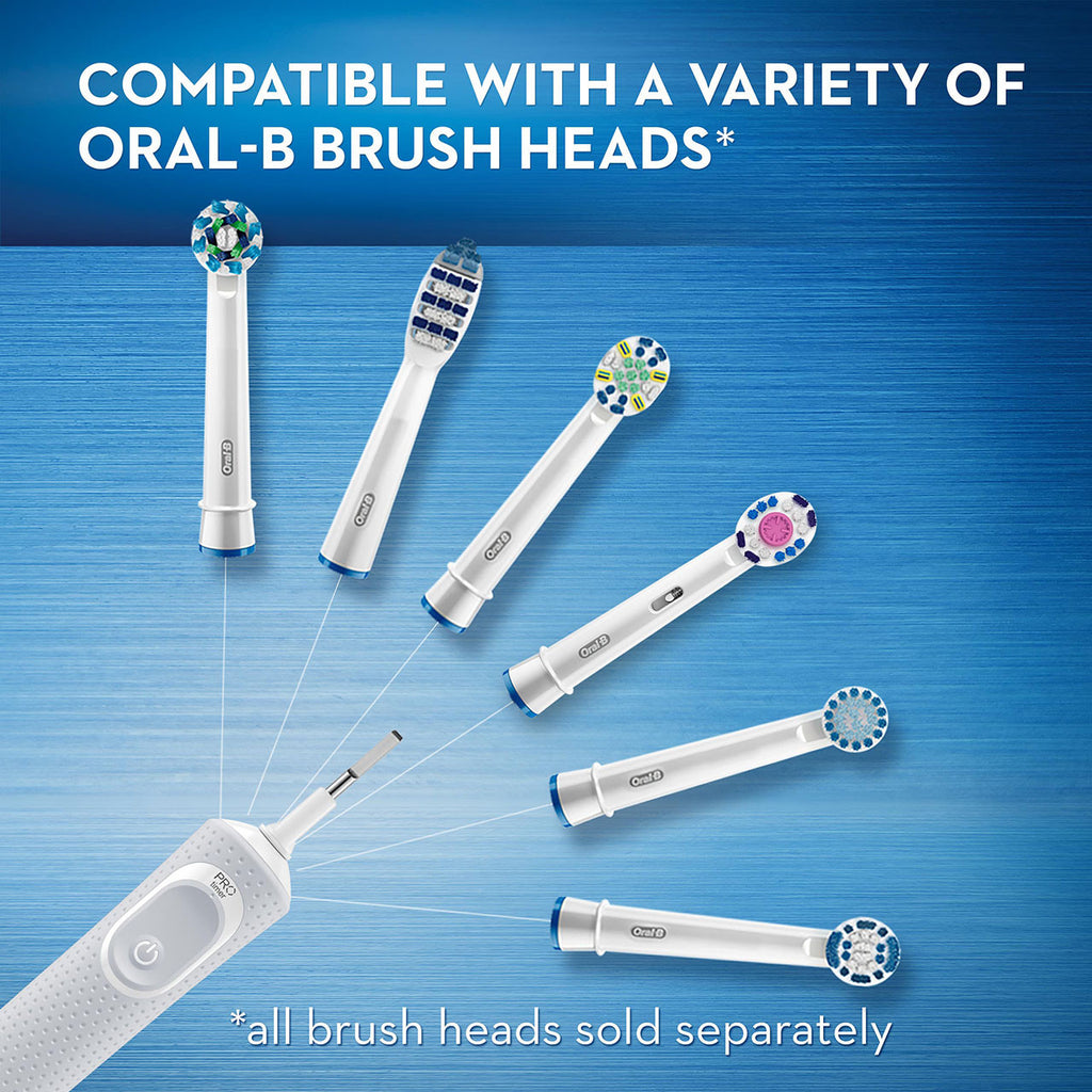 White Oral-B Vitality Floss Action Electric Rechargeable Toothbrush Pro Series