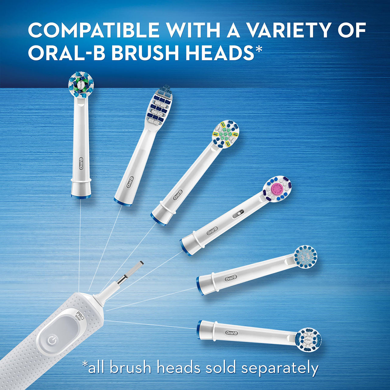 White Oral-B Vitality Floss Action Electric Rechargeable Toothbrush Pro Series