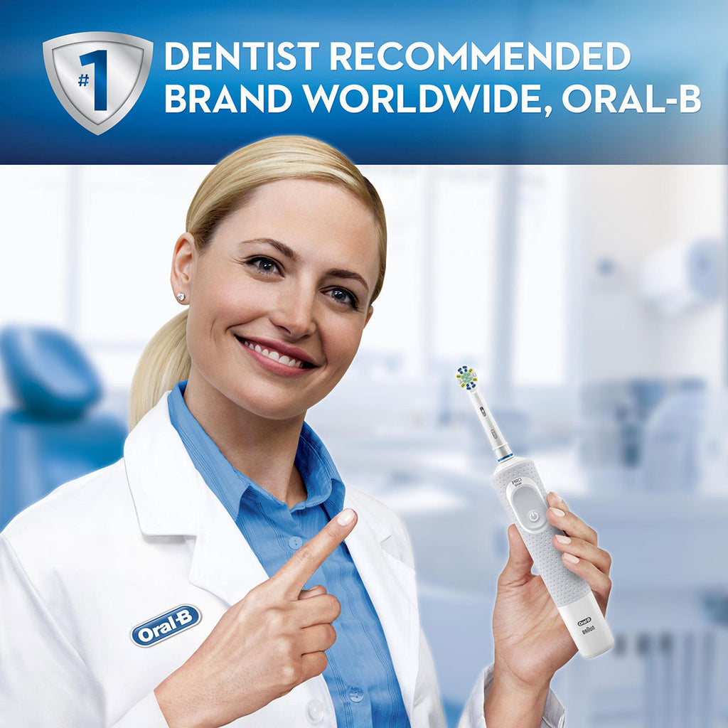 White Oral-B Vitality Floss Action Electric Rechargeable Toothbrush Pro Series