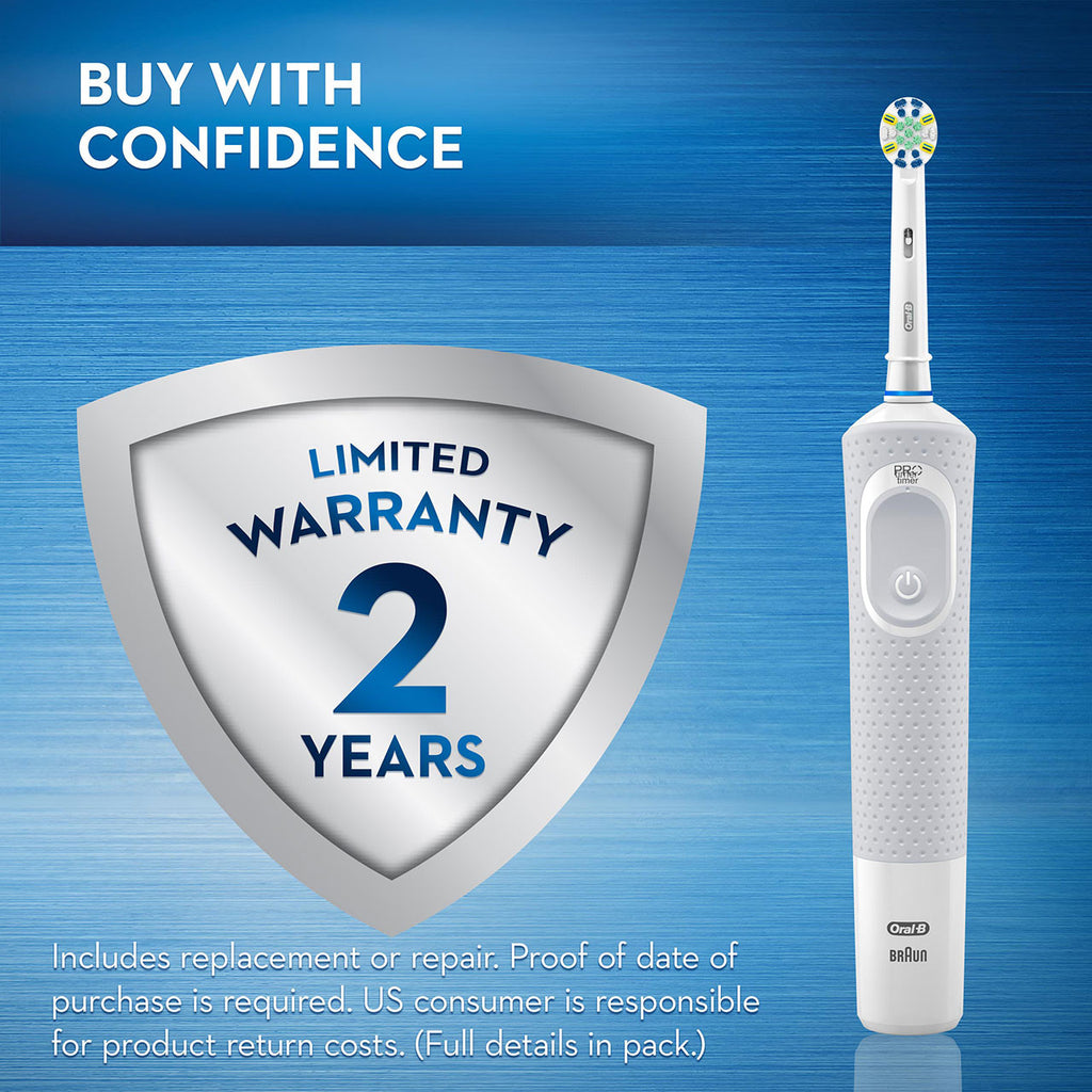 White Oral-B Vitality Floss Action Electric Rechargeable Toothbrush Pro Series