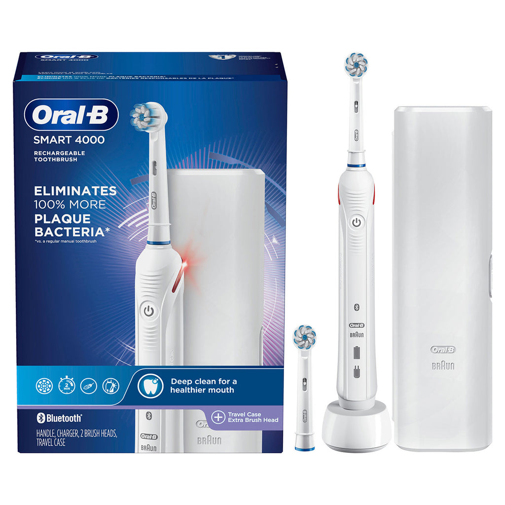 White Oral-B Smart 4000 Rechargeable Electric Toothbrush Smart Series
