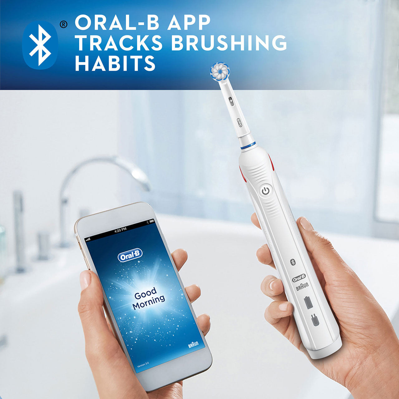 White Oral-B Smart 4000 Rechargeable Electric Toothbrush Smart Series