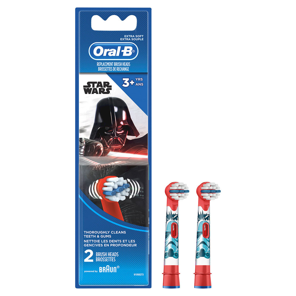 Red Oral-B Kids Extra Soft Replacement STAR WARS Brush Heads Replacement Brush Heads